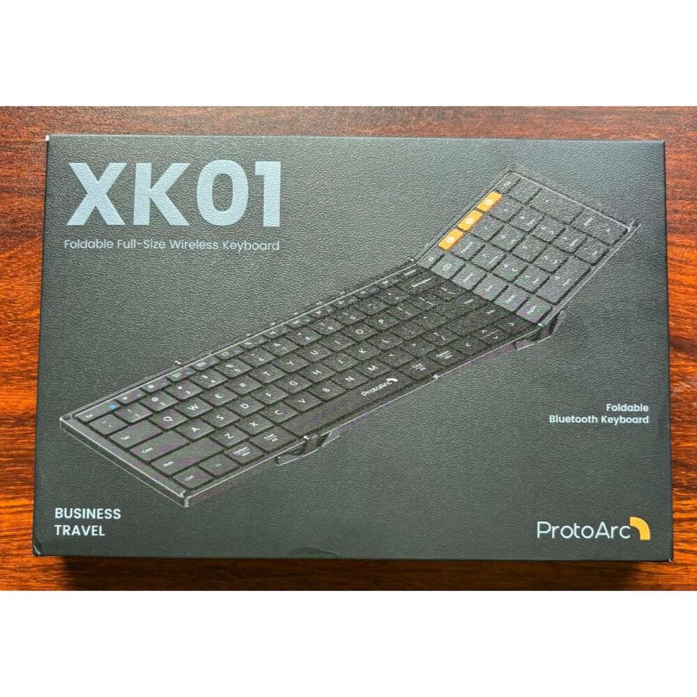 ProtoArc XK01 Foldable Full Size Wireless Keyboard Black Bluetooth On the Go